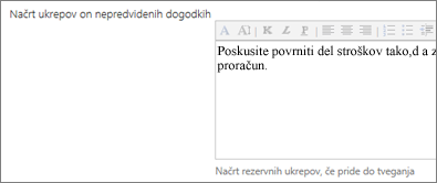 Načrt ukrepov ob nepredvidenih dogodkih