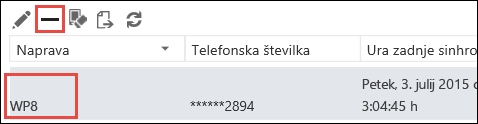 Odstranitev telefona iz programa Outlook Web App