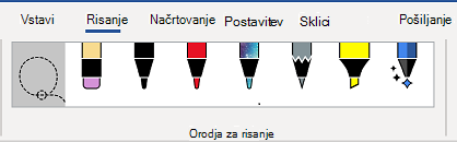 Zavihek »Orodja za risanje« na Wordovem traku.
