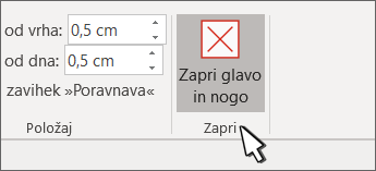 Gumb» Zapri glavo «