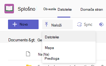 nalaganje datotek