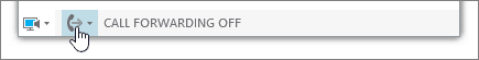 Skype za podjetja main menu Call Forwarding button
