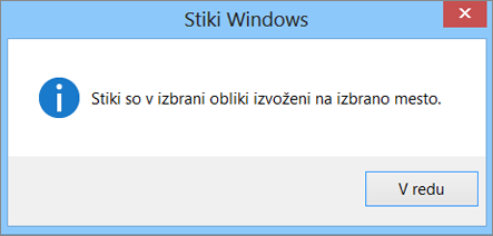 Videli boste končno sporočilo, ki so ga vaši stiki izvozili v datoteko csv.