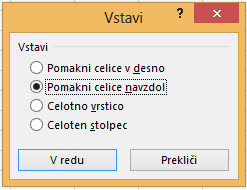 Polje »Vstavi«