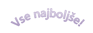 Primer predmeta WordArt z ukrivljenim besedilom »Vse najboljše«.