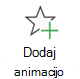 Gumb »Dodaj animacijo«.