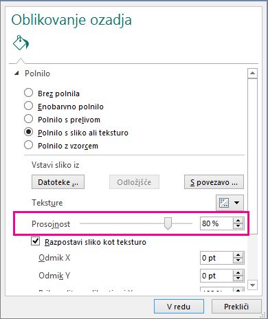 Format Background Transpency Slider