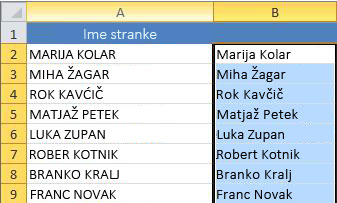 Proper case text in new column (B)