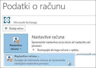 Nastavitve računa
