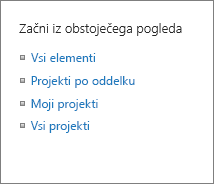 Začni iz obstoječega pogleda