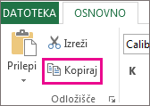 Ukaz »Kopiraj« v skupini »Odložišče«