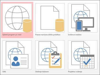 Pogled predlog na začetnem zaslonu v Accessu