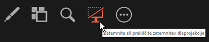 Zatemnite ali prekličite zatemnitev diaprojekcije