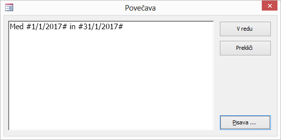 Izraz v pogovornem oknu »Povečava«.