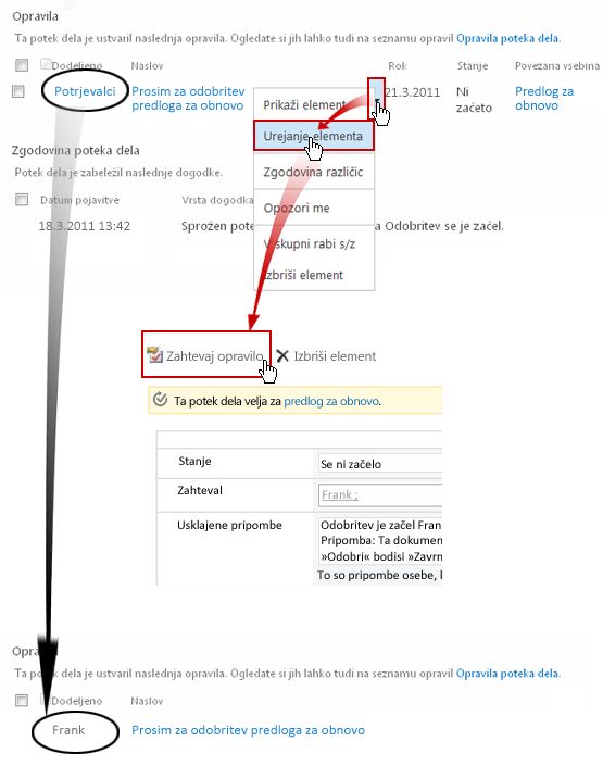 Kako prevzeti skupinsko opravilo