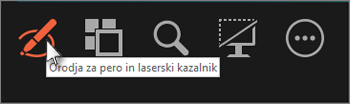 Uporabite pero ali laserski kazalnik, če želite pisati ali pokazati na diapozitive