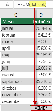 Napaka #IME? zaradi sklica na nedoločeno ime v sintaksi