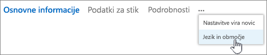 Kliknite Tri pike in nato še Jezik in regija