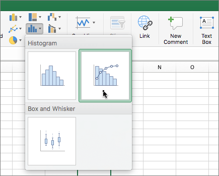 Pareto chart on the ribbon