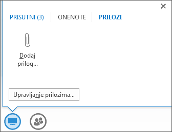 Snimak ekrana dodavanja priloga