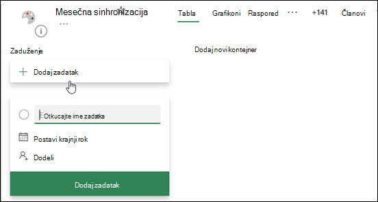 Dodavanje zadatka
