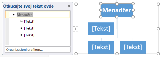 Kucanje u oknu za tekst