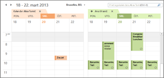 uvezeni naporedni google kalendar u programu Outlook