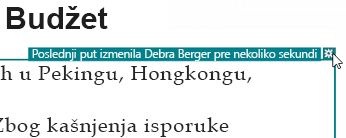 Obaveštavanje o reviziji isticanjem o tome ko je izvršio promenu i kada je izvršena