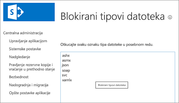 Lista blokiranih datoteka