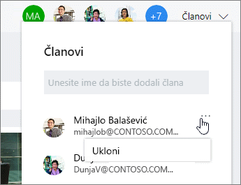 Uklanjanje članova iz plana