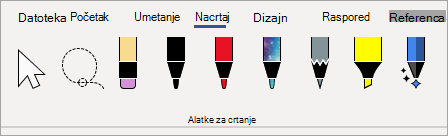 Microsoft 365 olovke za alatke za crtanje