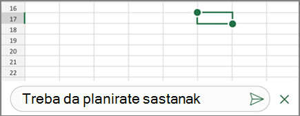 Unesite komentar, a zatim dodirnite ikonu „Pošalji“