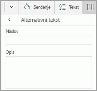 Alternativni tekst Windows mobilnog tabele