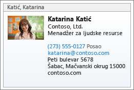 vCard kontakta