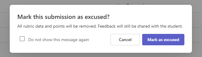 excused dialog