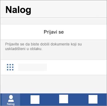 Prijavite se pomoću Microsoft naloga ili Office 365 poslovnog ili školskog naloga.