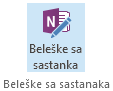 Snimak ekrana ikone beleški sa sastanka na traci poziva za sastanak