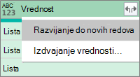 Razvijanje JSON liste