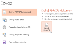 Čuvanje prezentacije u PDF formatu