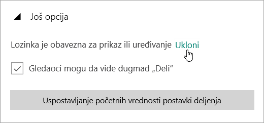 Snimak ekrana menija „Više opcija“