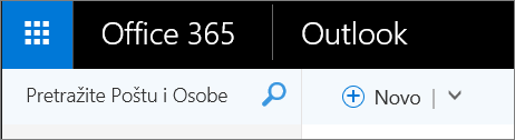 Ovako izgleda Outlook traka na vebu.