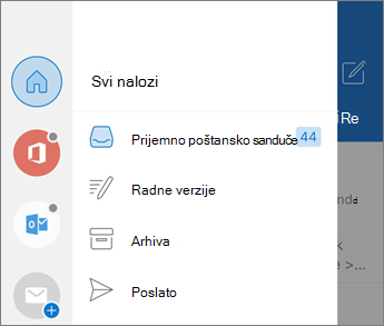 Dodavanje naloga u programu Outlook