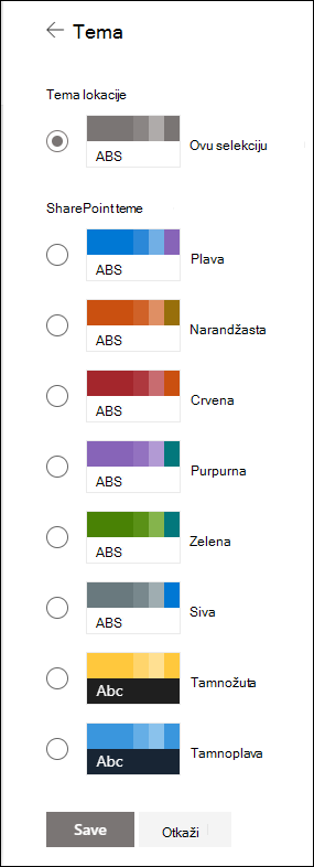 Promena teme SharePoint sajta