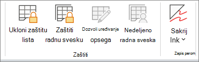 Ukloni zaštitu lista