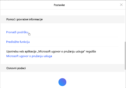 Dodirnite stavku „Pronađite podršku“