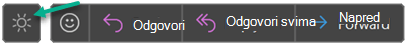 Dugme "Prebaci na svetlosnu pozadinu" u programu Outlook.