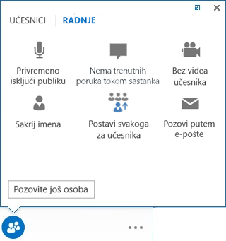 Opcije na kartici „Radnje“