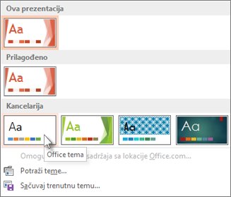 Biranje Office teme