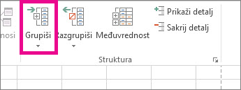 Izaberite stavku Grupa na kartici Podaci