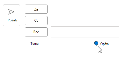 Ikona oznake osetljivosti u novoj pošti